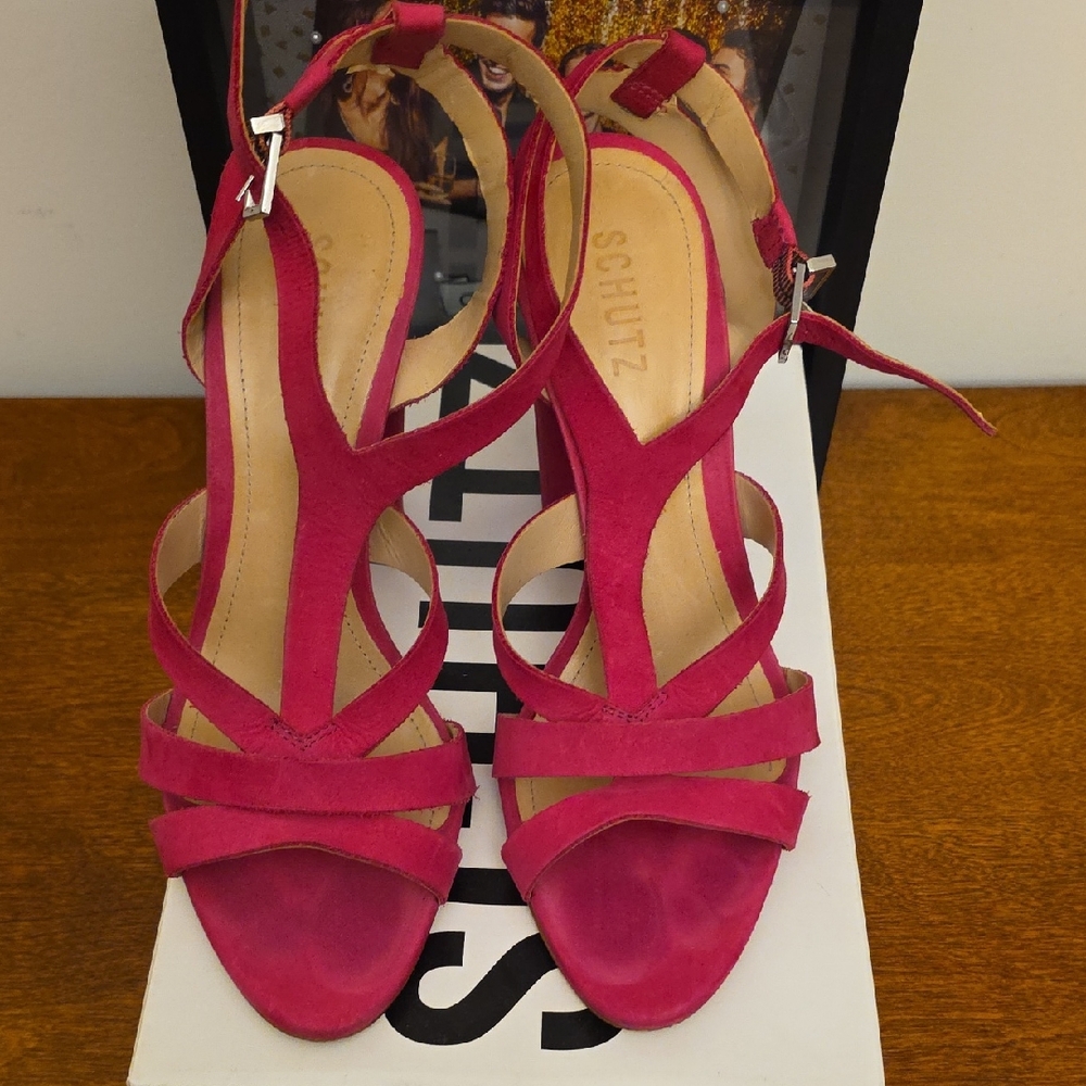 SCHUTZ Women's Fuchsia Strappy Heels